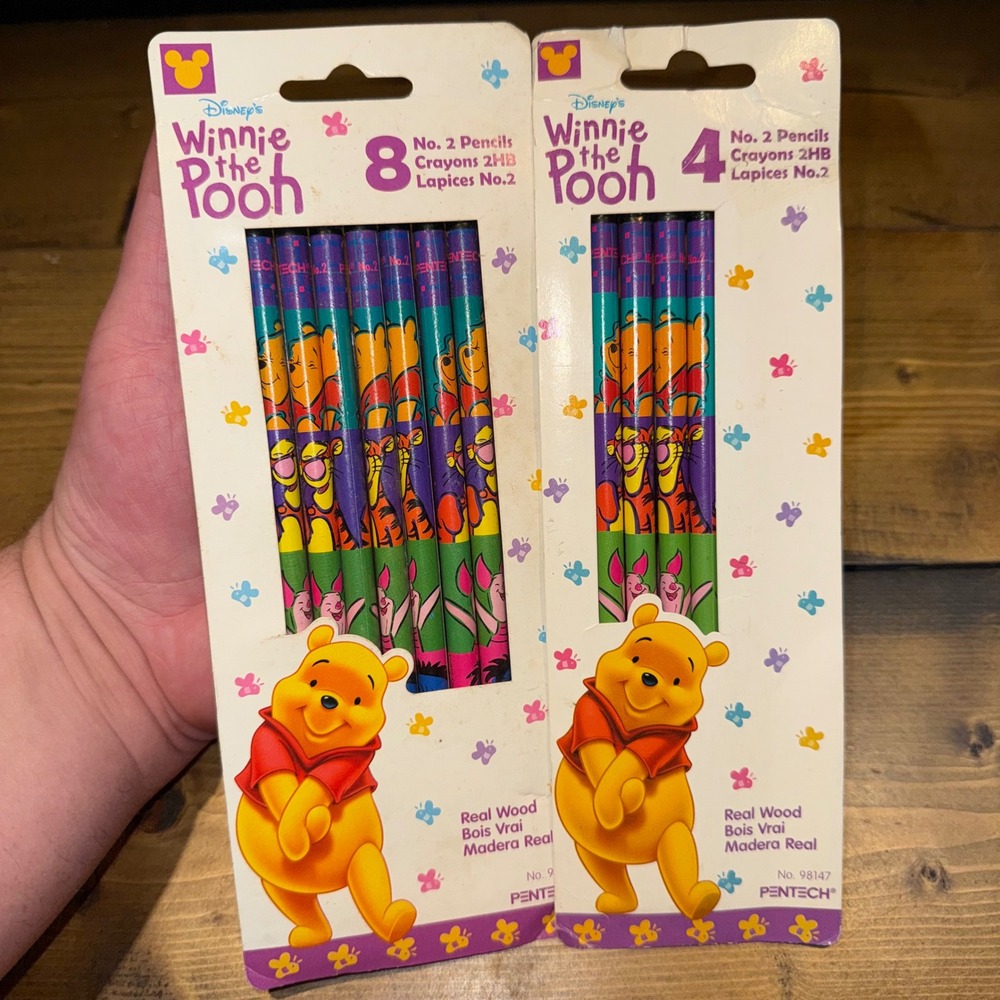 Vintage 1999 2000's Disney Winnie the Pooh Pentech No 2 Pencils 12 Count
